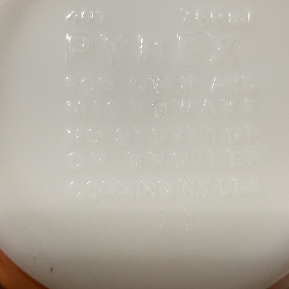 Autumn Harvest Wheat Orange Vintage Pyrex #401 750 ml Nesting Mixing Bowl - Picture 7 of 7